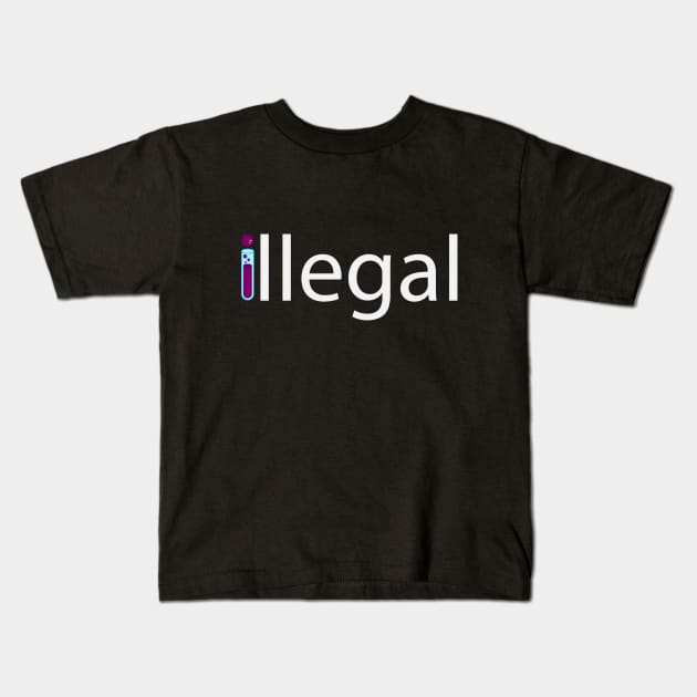 Illegal typographic logo design Kids T-Shirt by BL4CK&WH1TE 